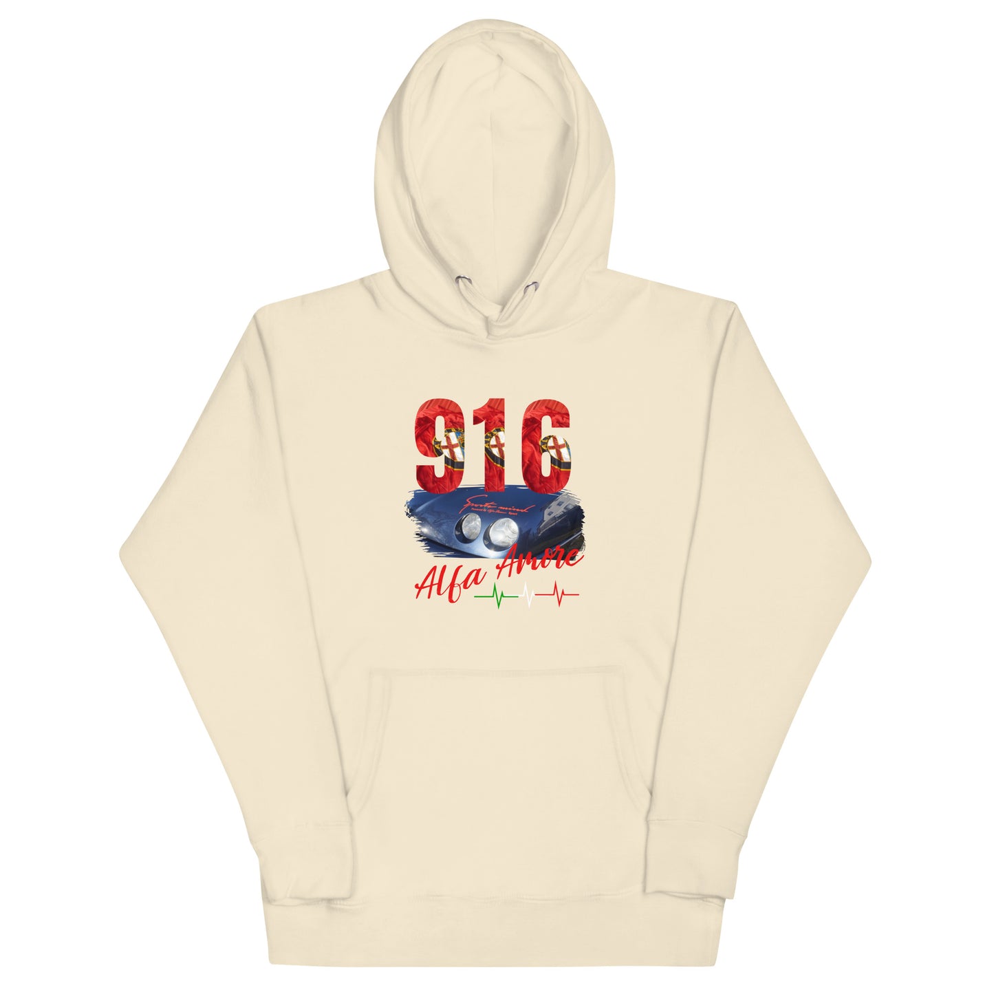 Unisex-Kapuznpulli 916 Alfa Amore Druck vorne