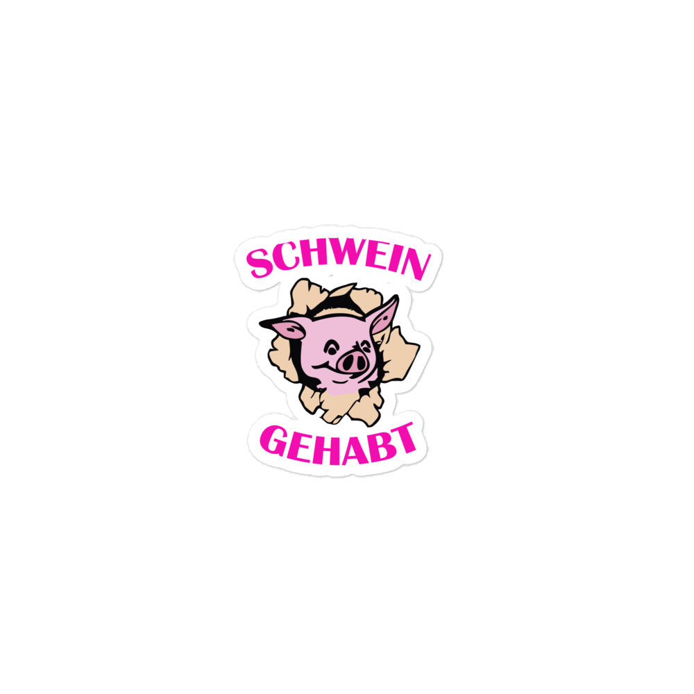 Aufkleber Schwein gehabt