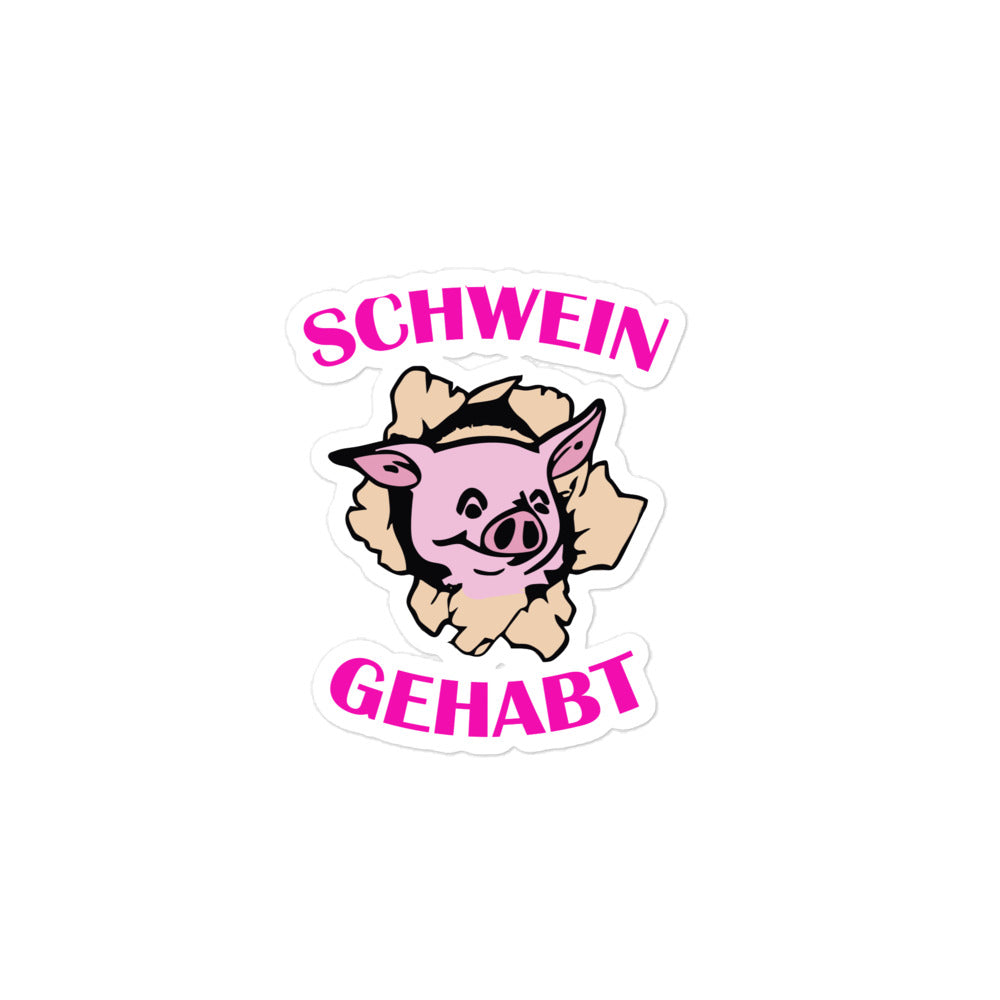 Aufkleber Schwein gehabt