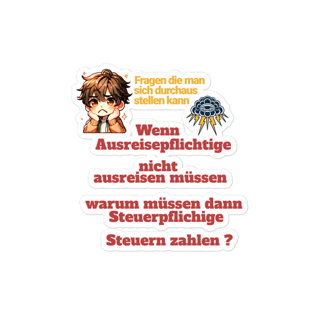 Aufkleber Fragen die man sich durch aus stellen kenn