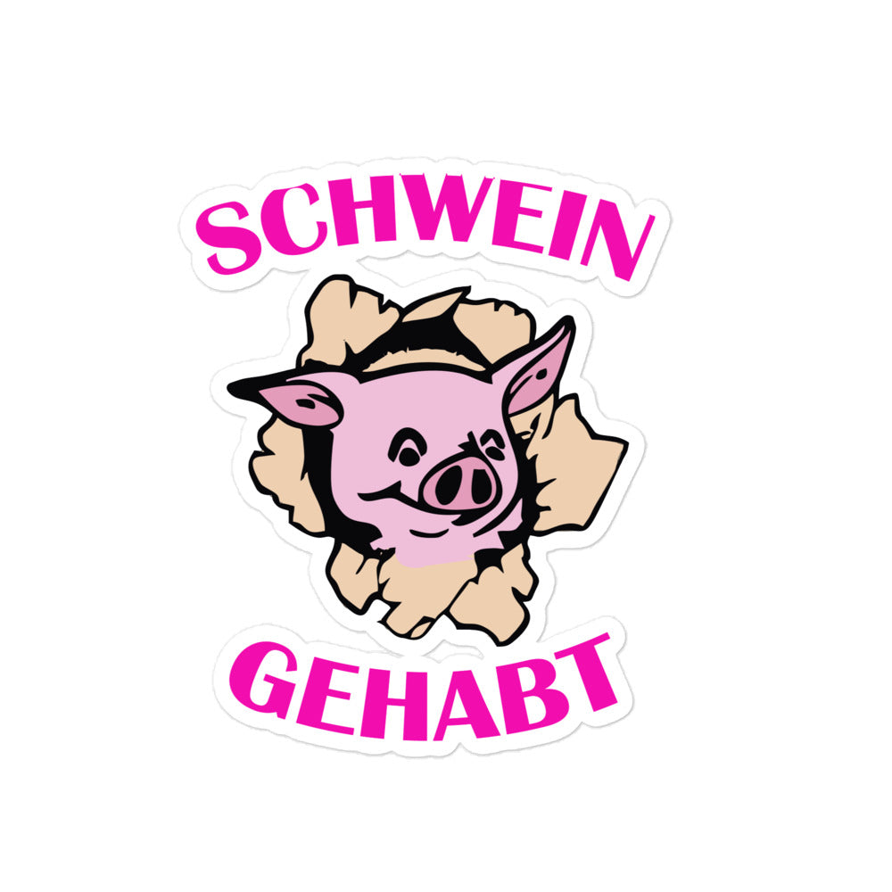 Aufkleber Schwein gehabt