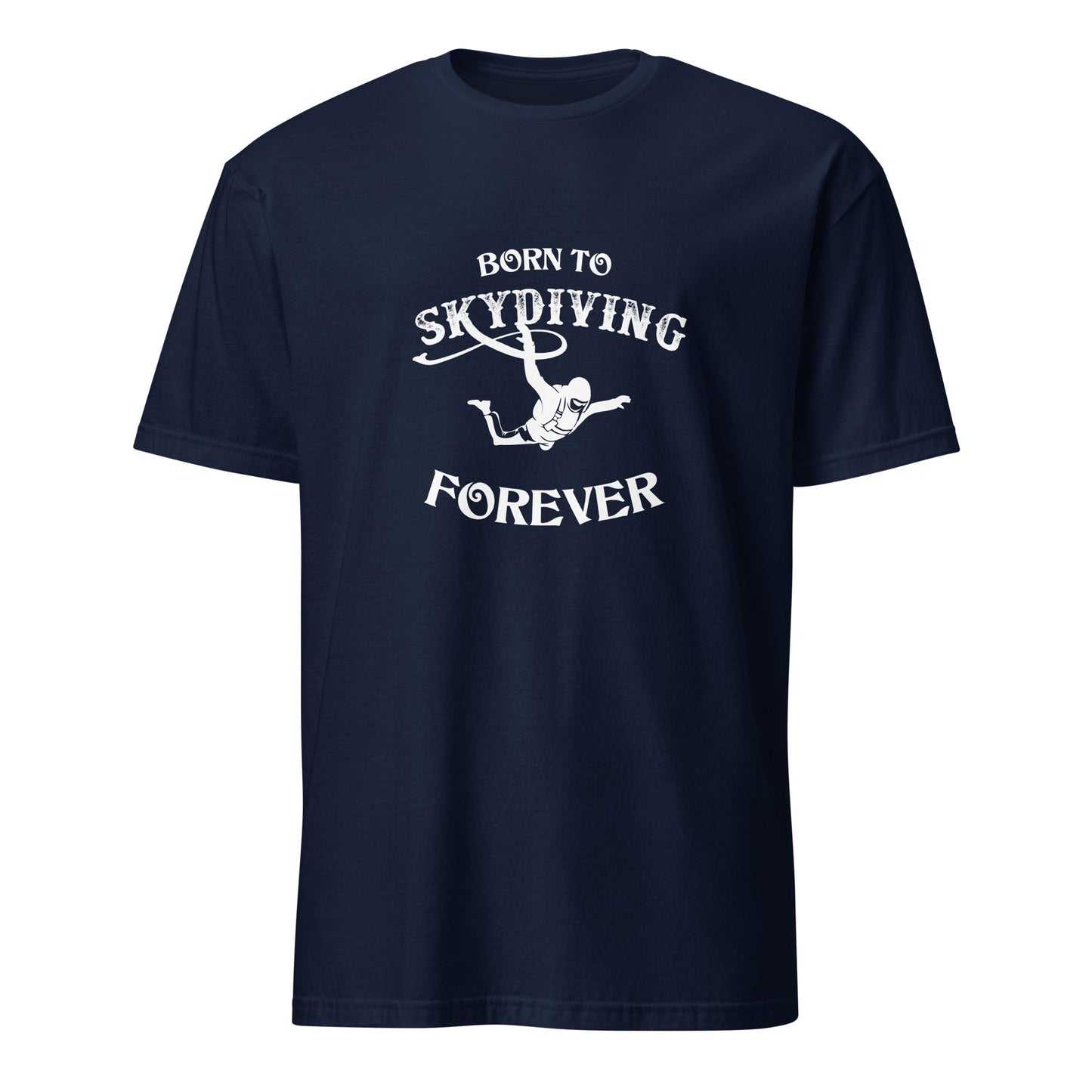 T-Shirt mit Fallshirmspringer und Aufdruck Born to Slydiving Forever.