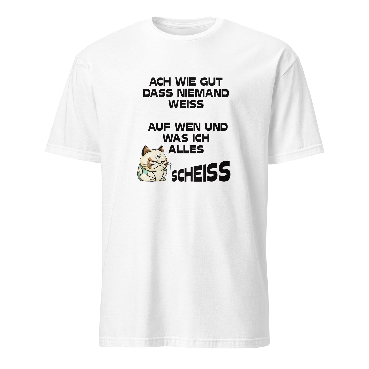 Shirt mit Katze und Spruch Ach wie gut dass niemend weiss