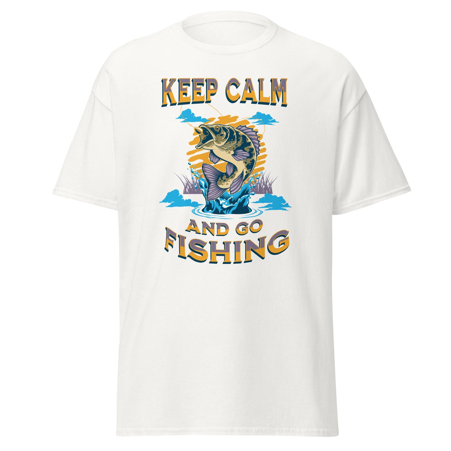 Unisex T-Shirt Keep Calm and Go Fishing T-Shirt – Entspannendes Angelshirt für Angler