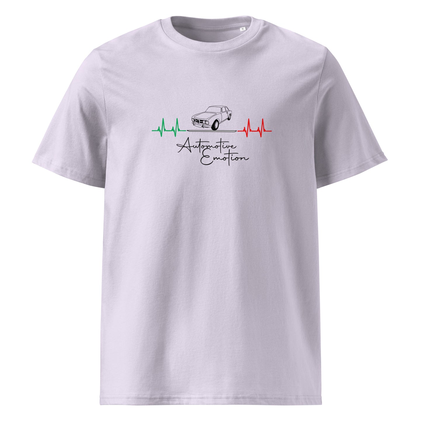 Herzschlag Design auf T-Shirt mit Oldtimer