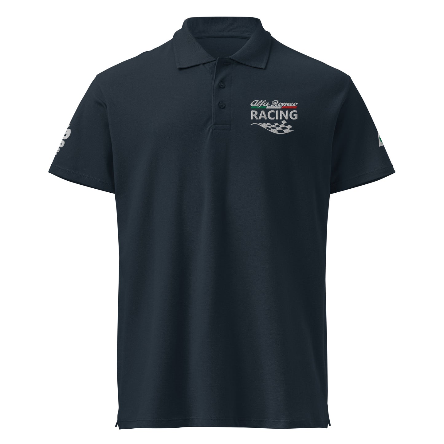 Premium-Piqué-Poloshirt mit 3 hochwertigen Stickereien für Alfisti