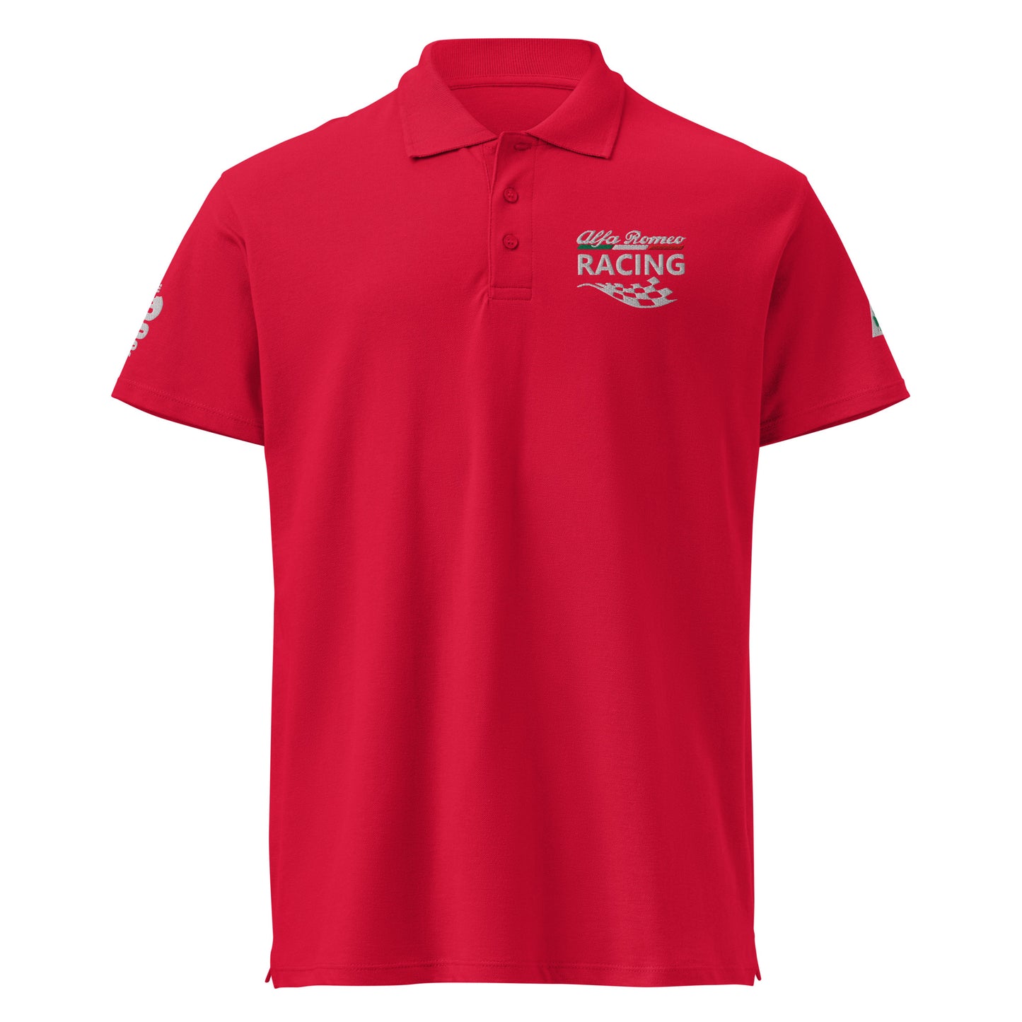Premium-Piqué-Poloshirt mit 3 hochwertigen Stickereien für Alfisti