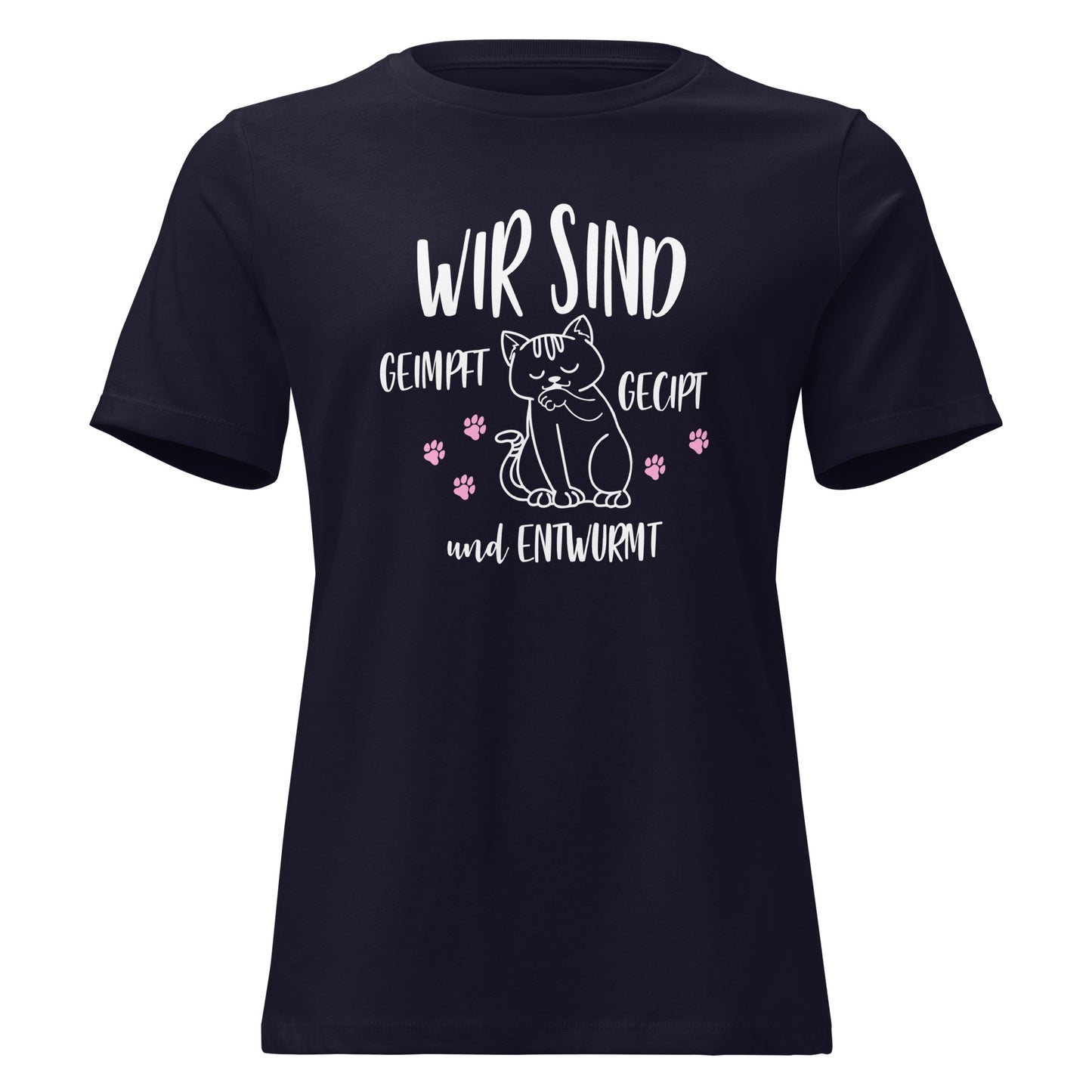 T-Shirt mit Spruch Wir sind geimpft, gecipt und entwurmt