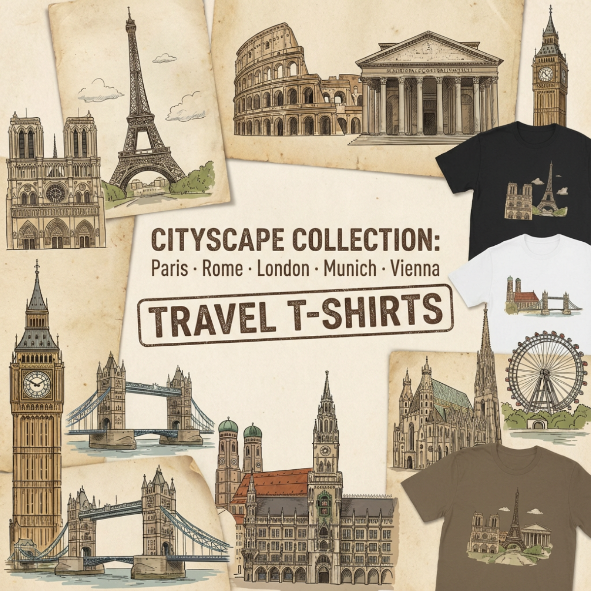 Funnydesigns T-Shirt Städte Reise Roadtrip Kollektion
