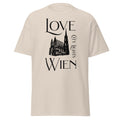 Klassisches Unisex T-Shirt Wien „Love City Lights“ – Elegantes Skyline Design der Donaumetropole