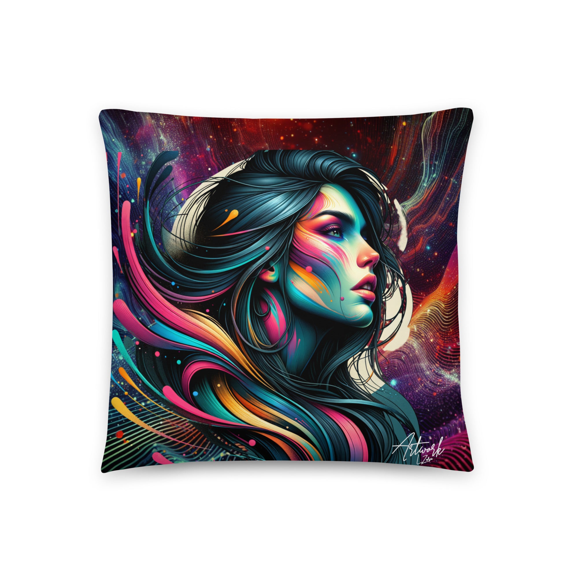 Basic-Kissen Artwork L. Zara Frau in Farbe