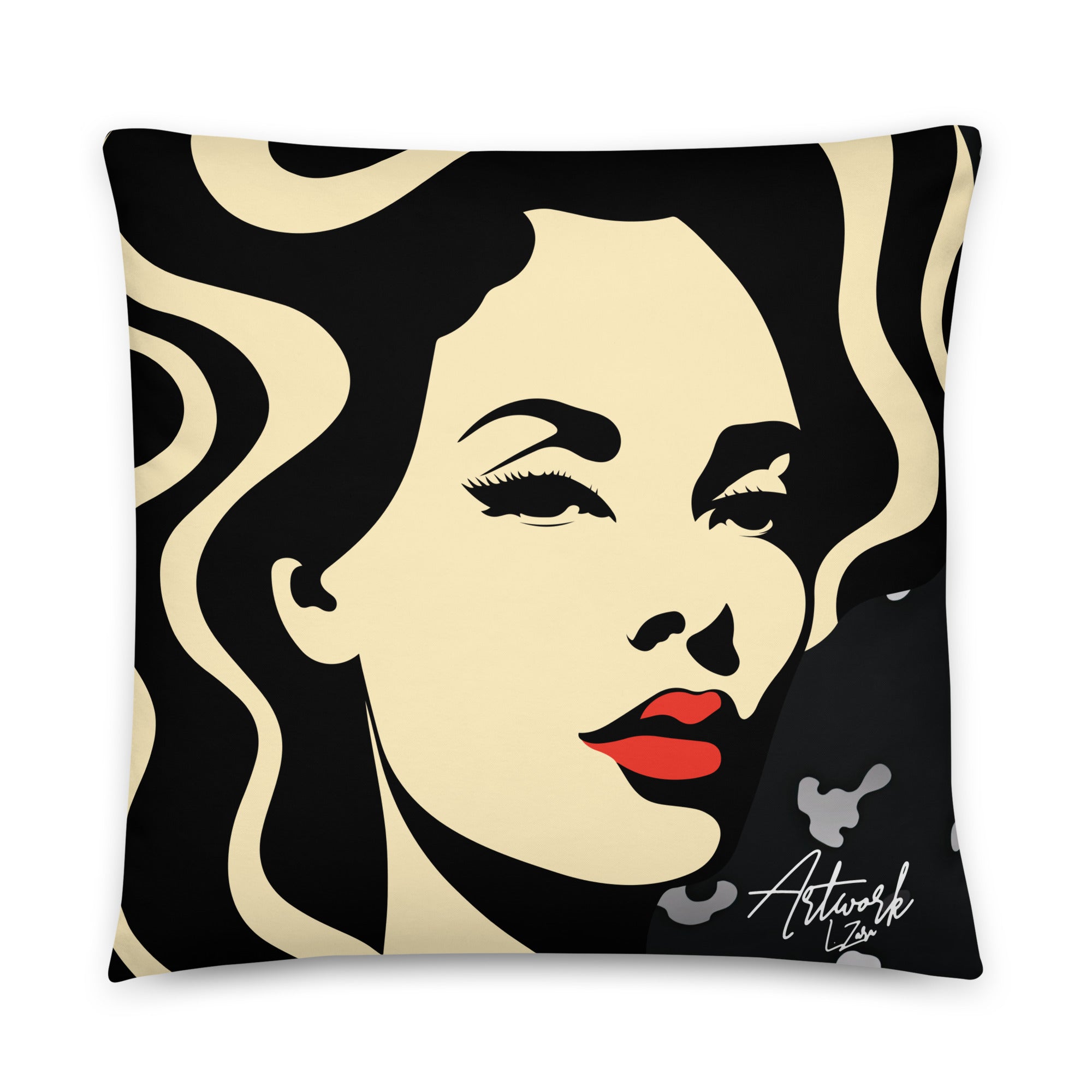 Basic-Kissen Artwork L. Zara Roter Mund