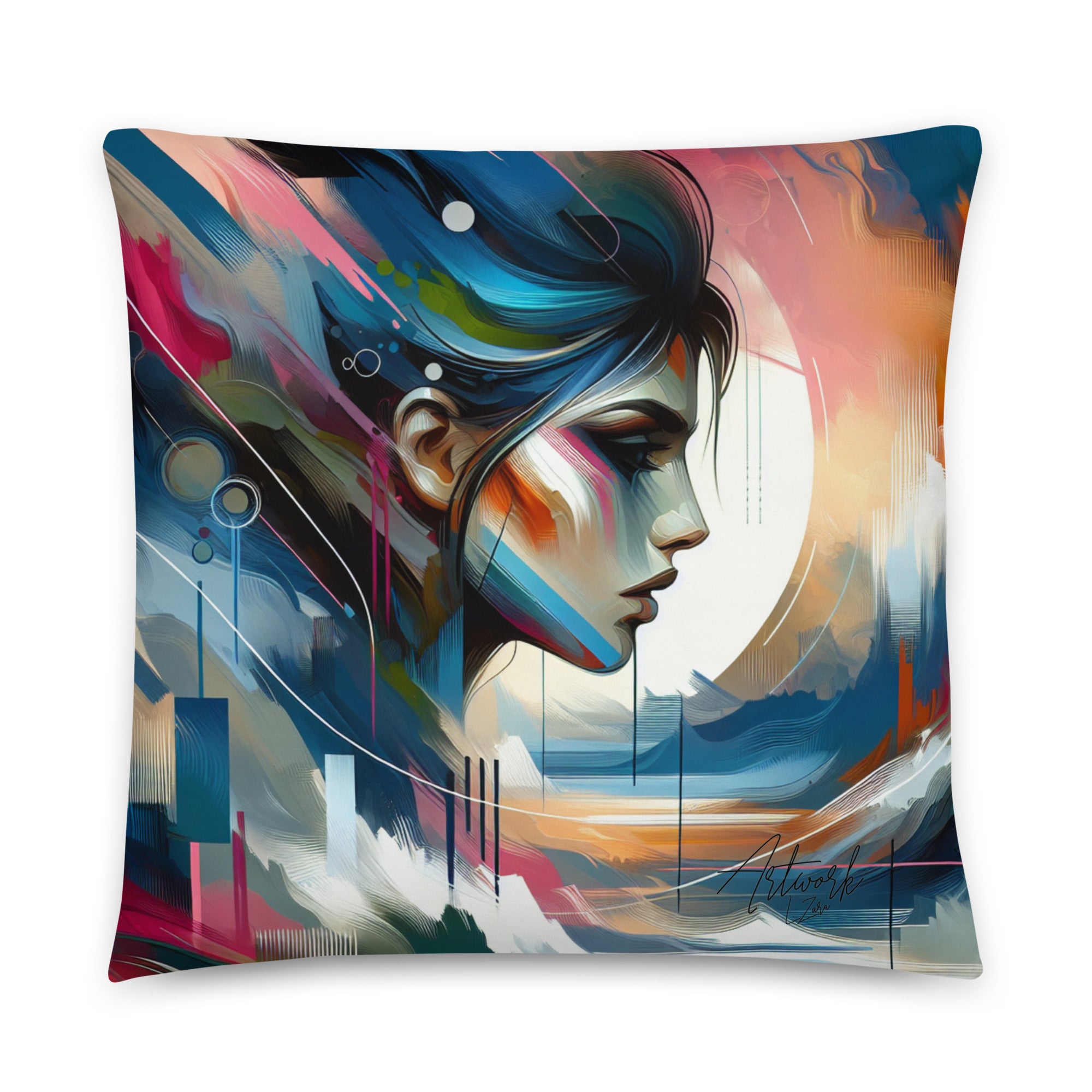 Basic-Kissen Artwork L. Zara Abstrakte Frau