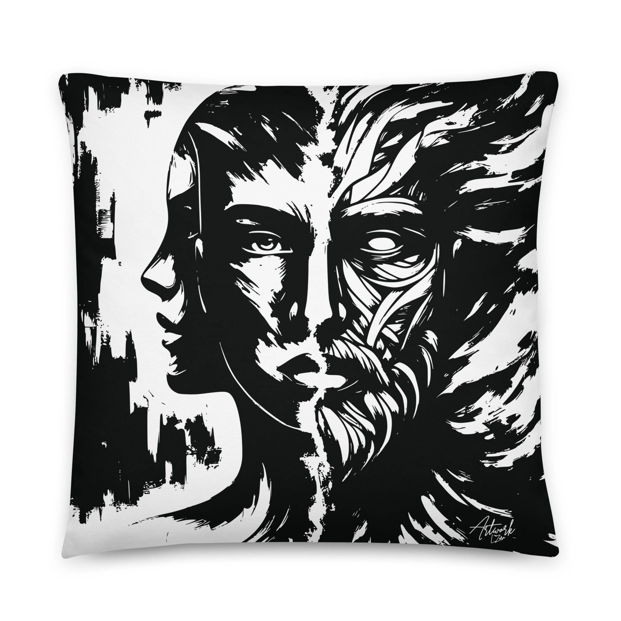 Basic-Kissen Artwork L. Zara Frau in schwarz