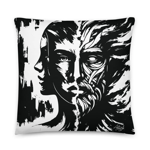 Basic-Kissen Artwork L. Zara Frau in schwarz