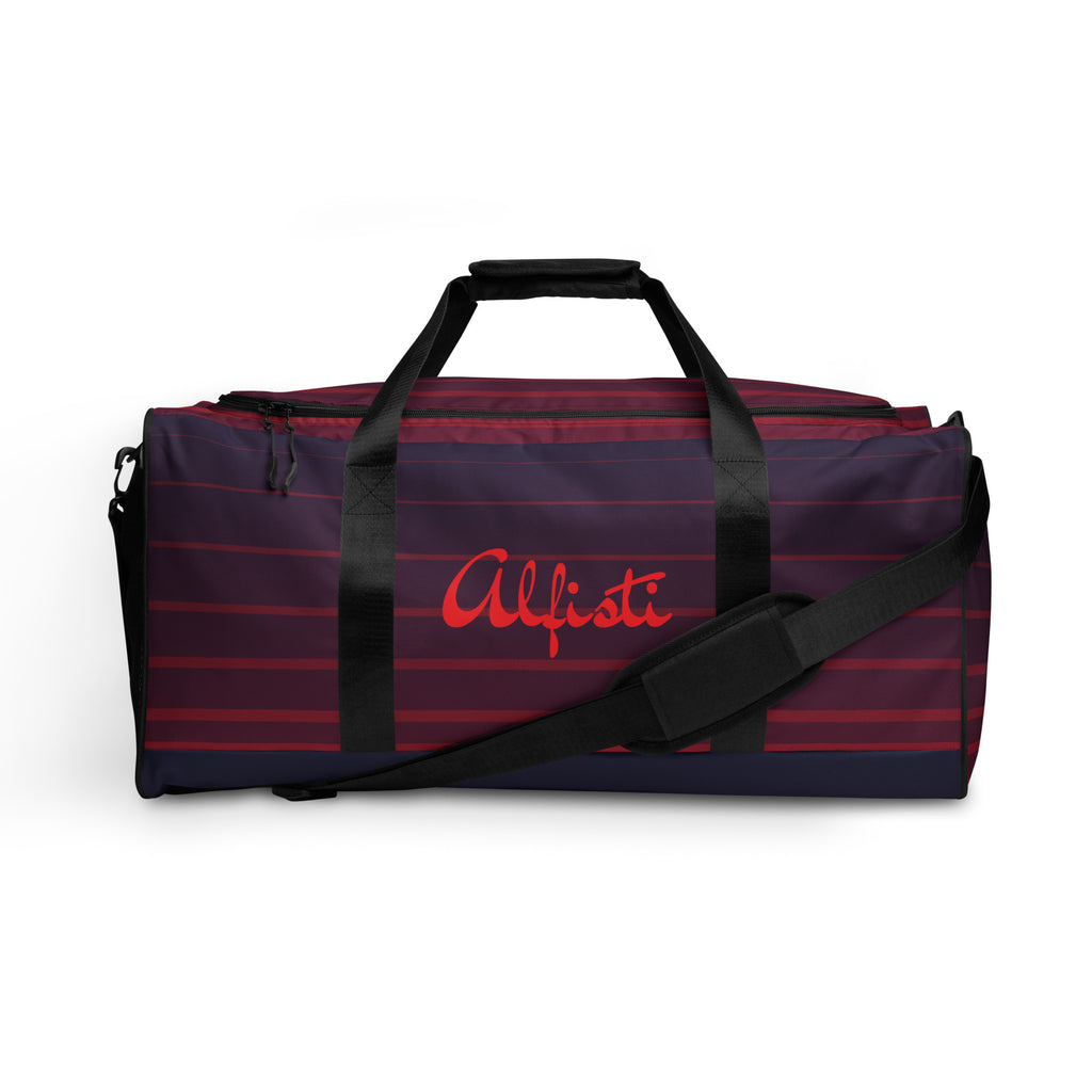 Die perfekte Reisetasche für leidenschaftliche Alfisti: Hochwertige Weekender Bag mit „Cuore Sportivo Alfist"-Aufdruck, „Alfisti"-Seitenprint  Einzigartiges Geschenk für Alfa-Romeo-Fans.