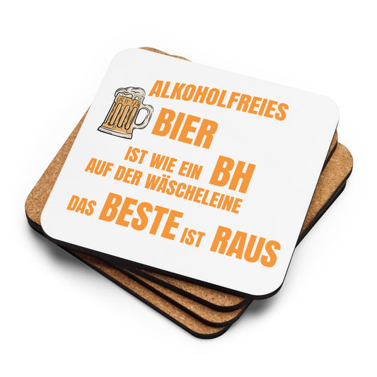 Korkuntersetzer mit Spruch Alkoholfreies Bier