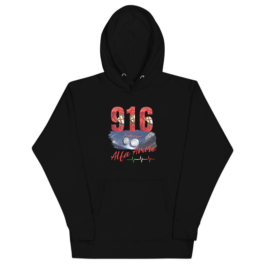 Unisex-Kapuznpulli 916 Alfa Amore Druck vorne