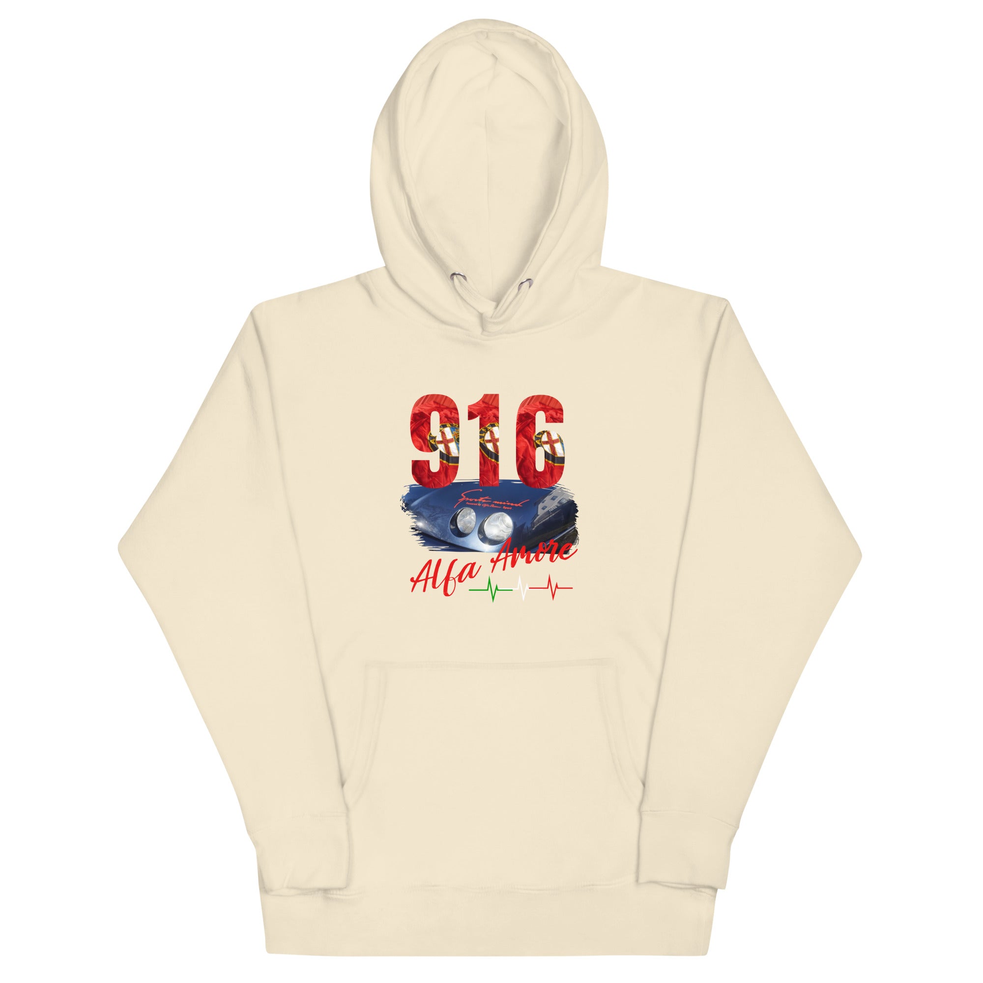 Unisex-Kapuznpulli 916 Alfa Amore Druck vorne