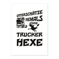 Sticker-Blatt Unterschätze niemals eine Trucker Hexe