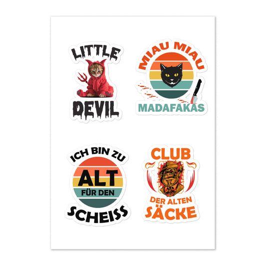 Sticker-Blatt 4 verschiedene Motive