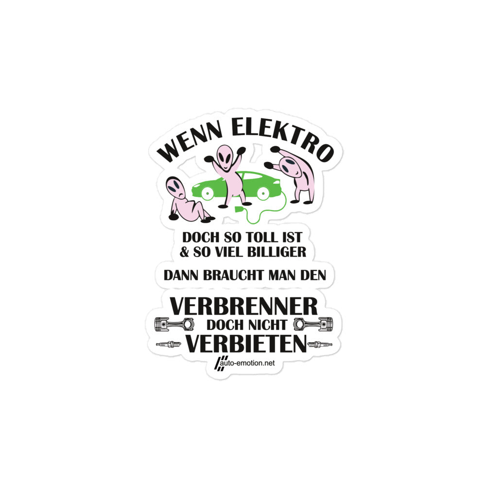 Aufkleber Anti Elektroauto