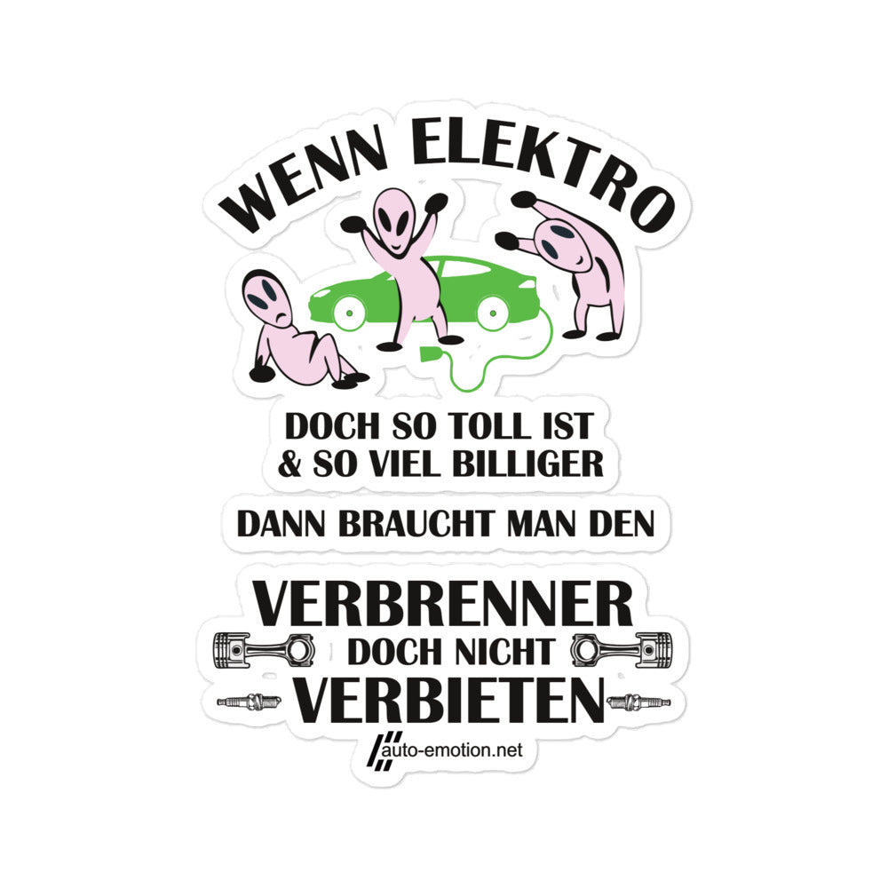 Aufkleber Anti Elektroauto