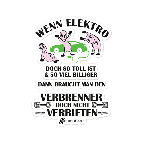 Aufkleber Anti Elektroauto