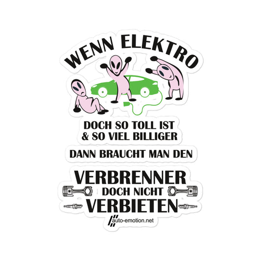 Aufkleber Anti Elektroauto