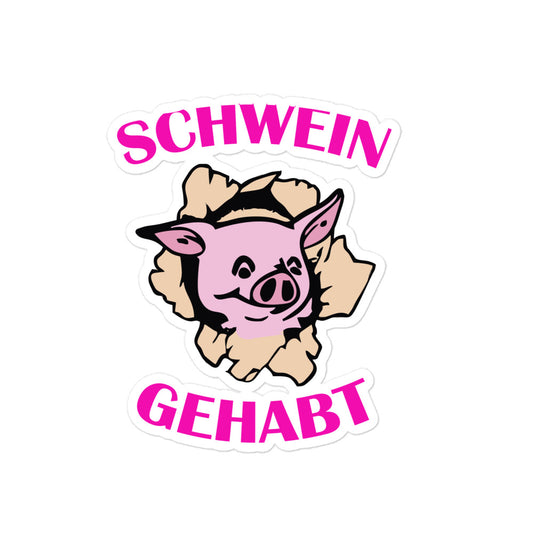 Aufkleber Schwein gehabt