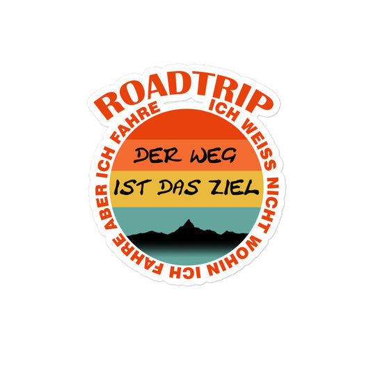 Aufkleber Roadtrip Der Weg ist das Ziel