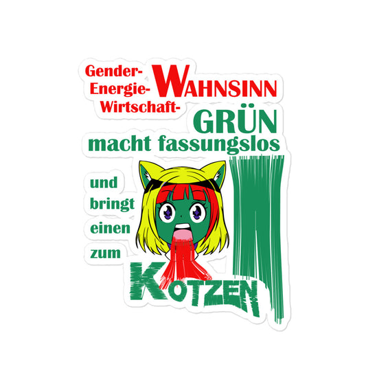 Aufkleber Grün macht fassungslos