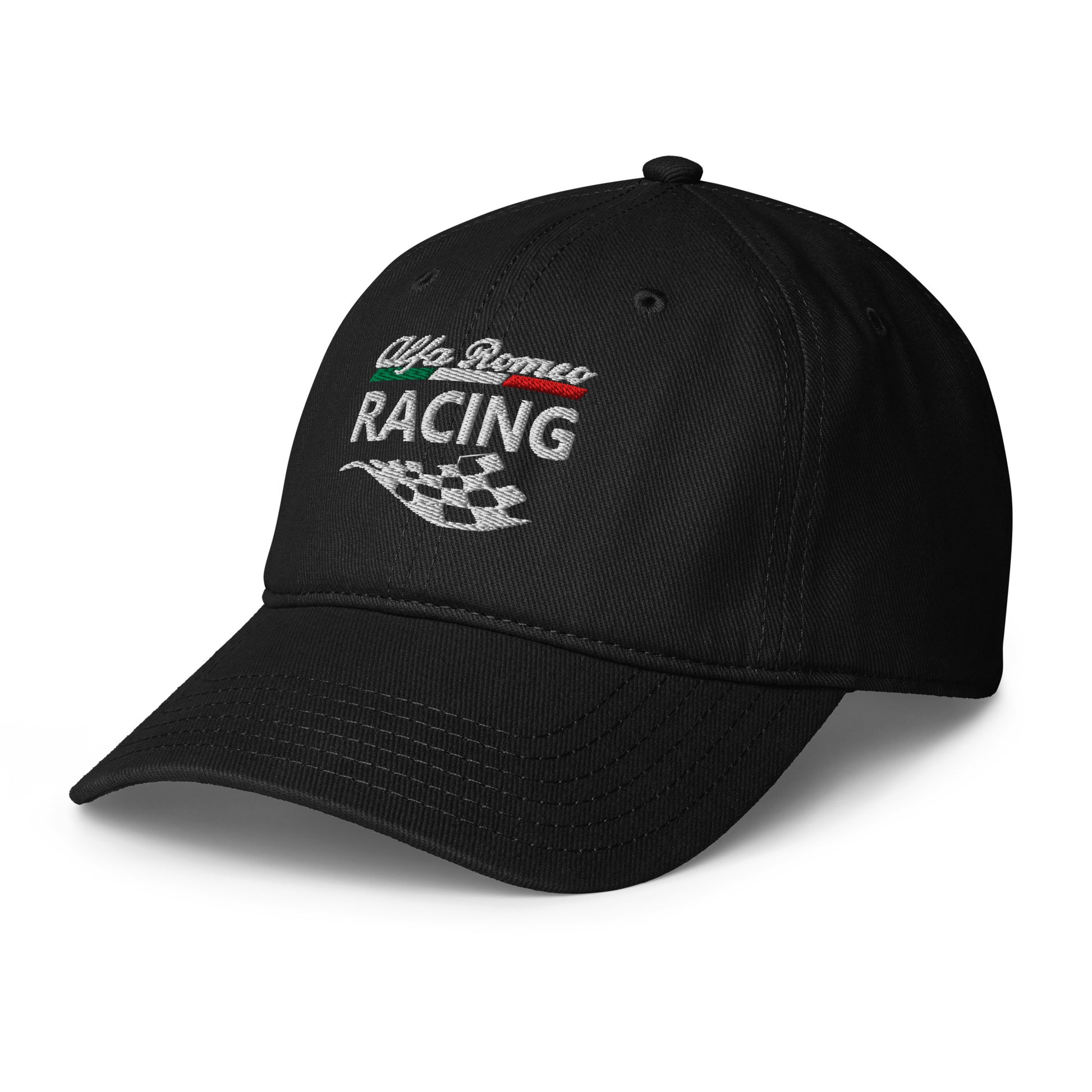 Tief geschnittene Baseball Cap Racing schwarz