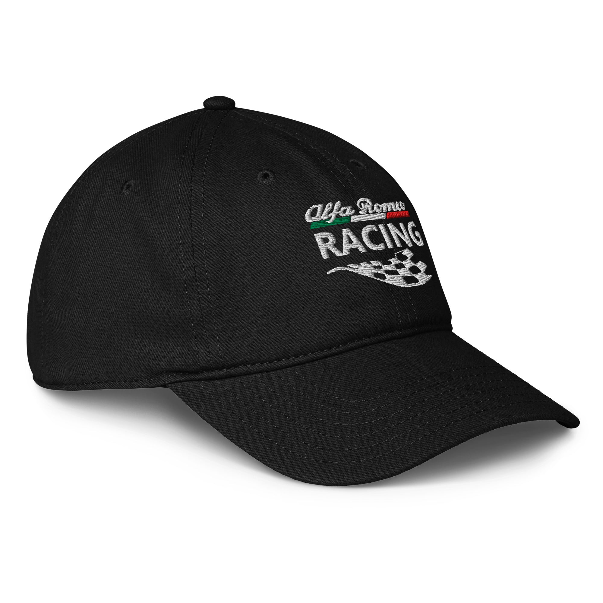 Tief geschnittene Baseball Cap Racing schwarz