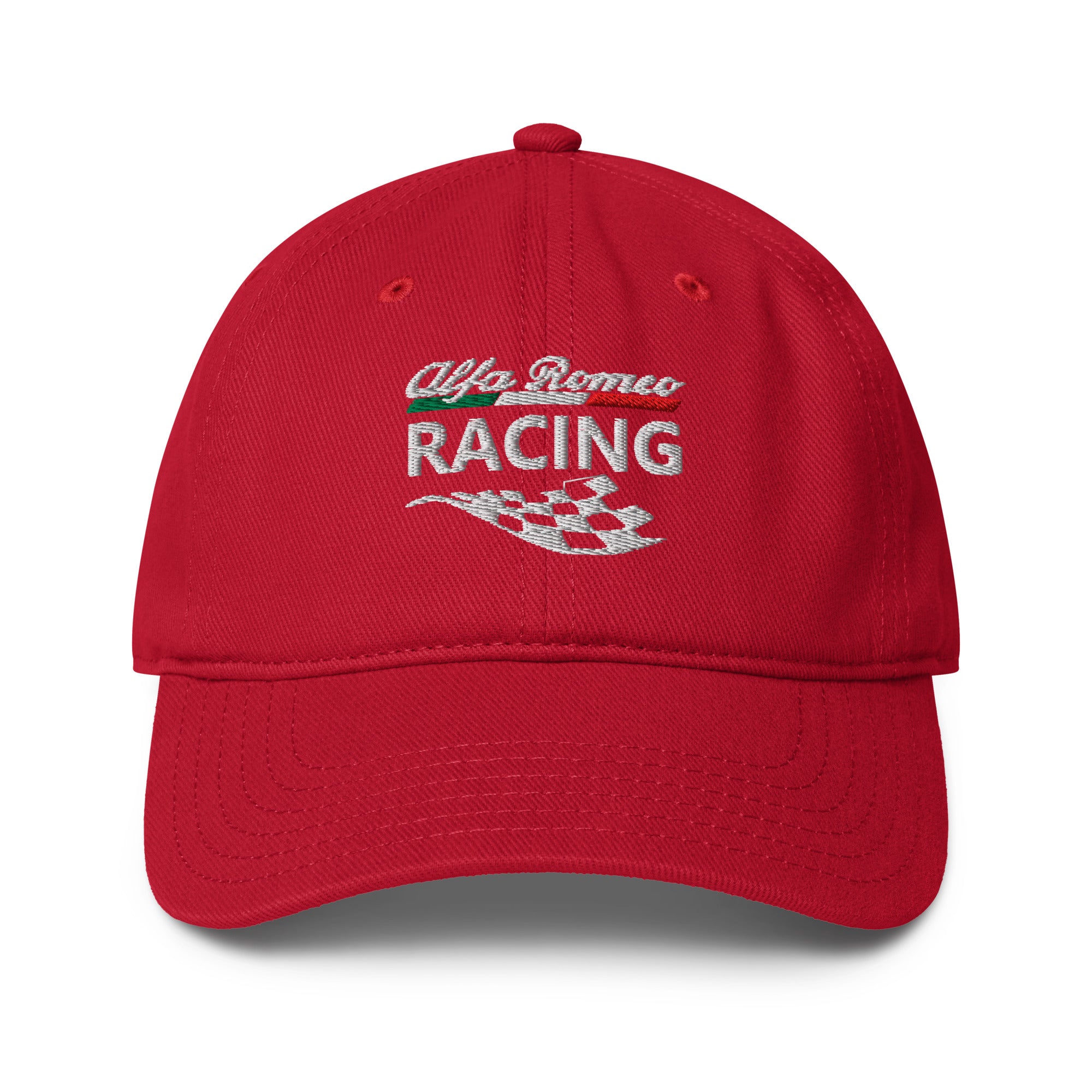 Tief geschnittene Baseball Cap Racing rot