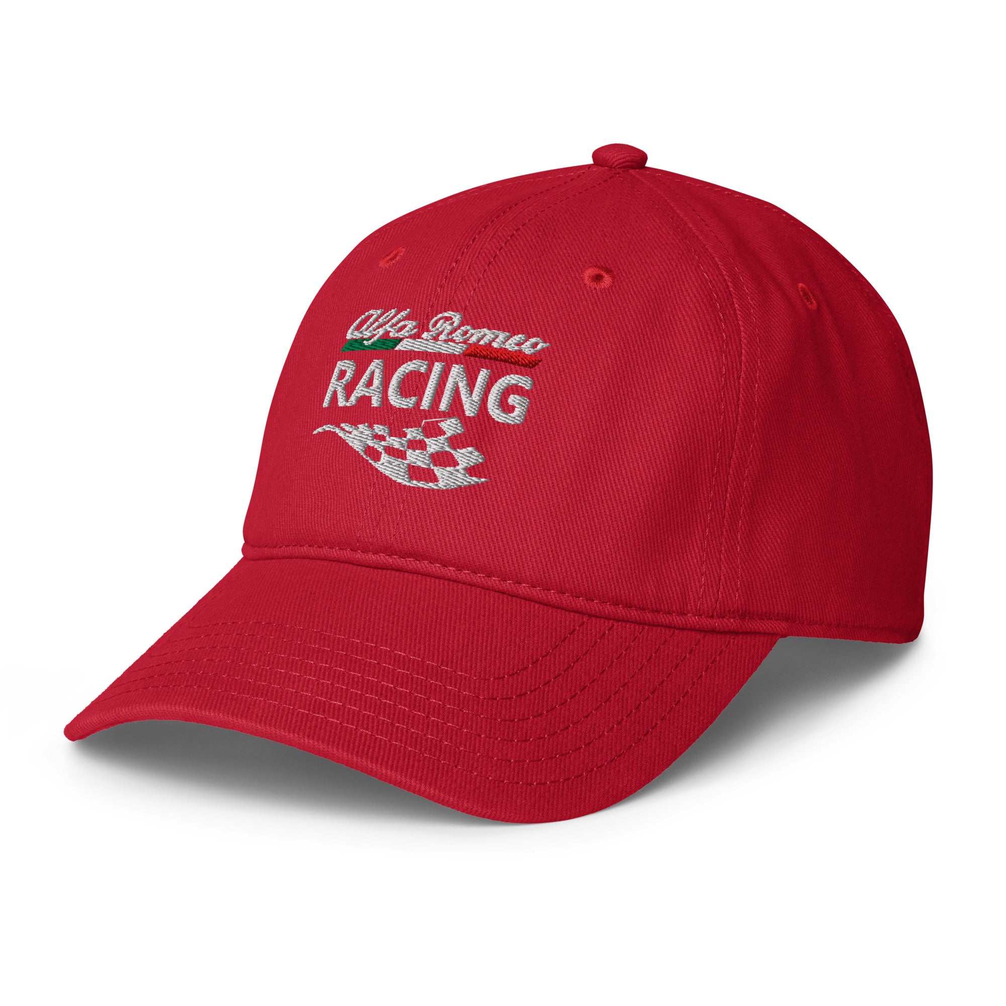 Tief geschnittene Baseball Cap Racing rot