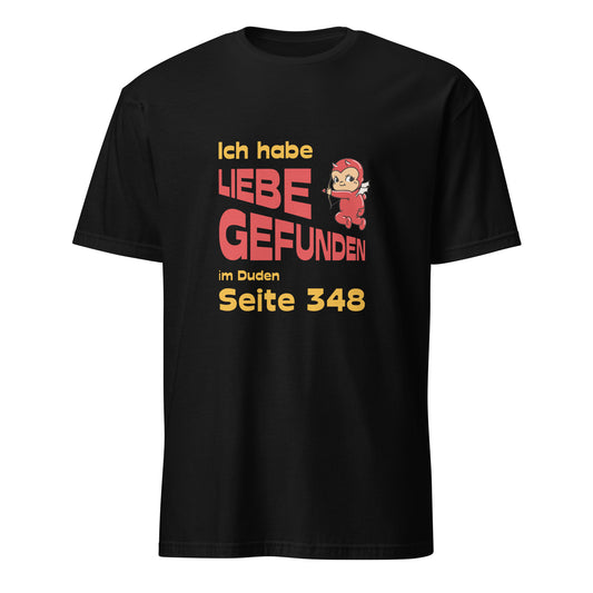 T-Shirt mit Spruch Ich habe Liebe gefunden im Duden Seite 348