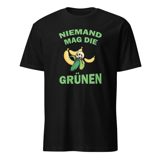T-Shirt mit Bananen und dem Aufdruck Niemand mag die Grünen