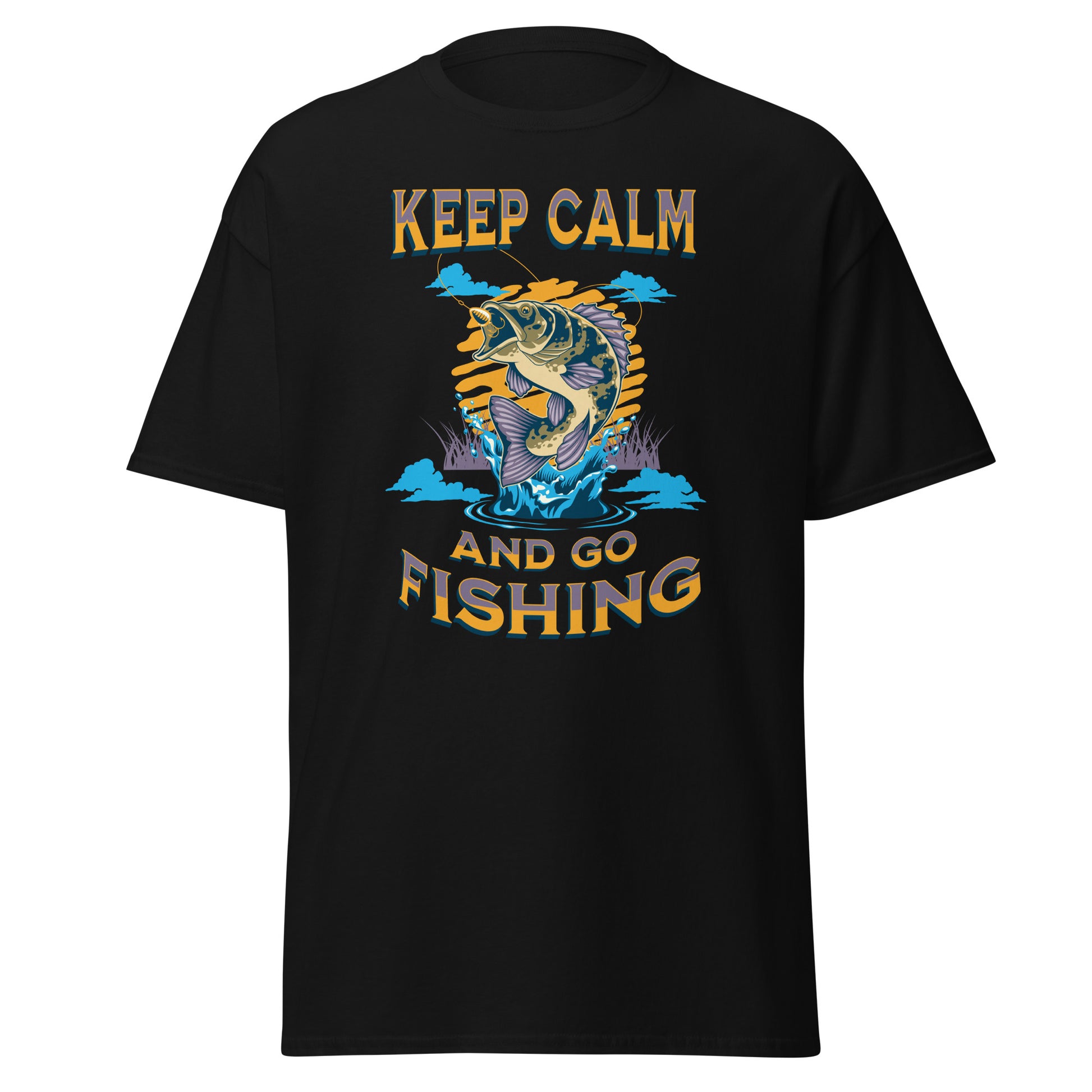 Unisex T-Shirt Keep Calm and Go Fishing T-Shirt – Entspannendes Angelshirt für Angler