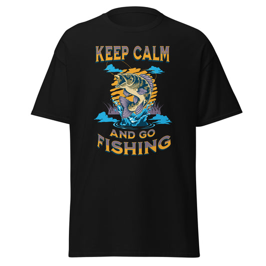 Unisex T-Shirt Keep Calm and Go Fishing T-Shirt – Entspannendes Angelshirt für Angler