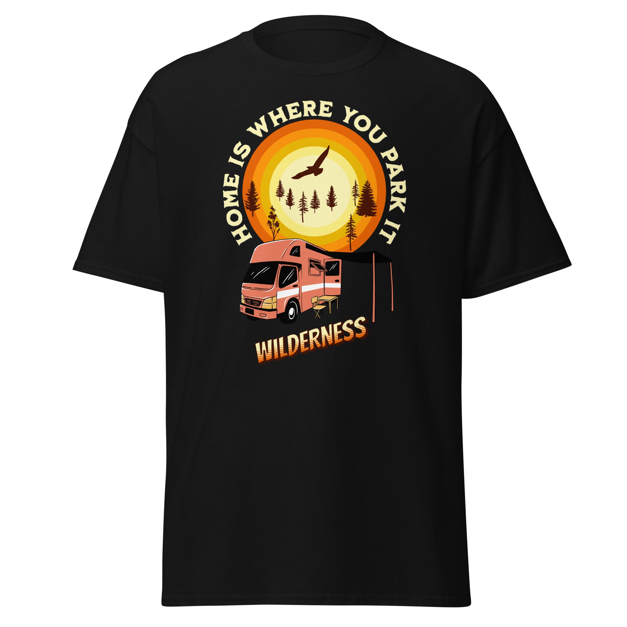 Unisex T-Shirt Camper - Home Is Where You Park It - Wohnmobil & Sonnenaufgang Design