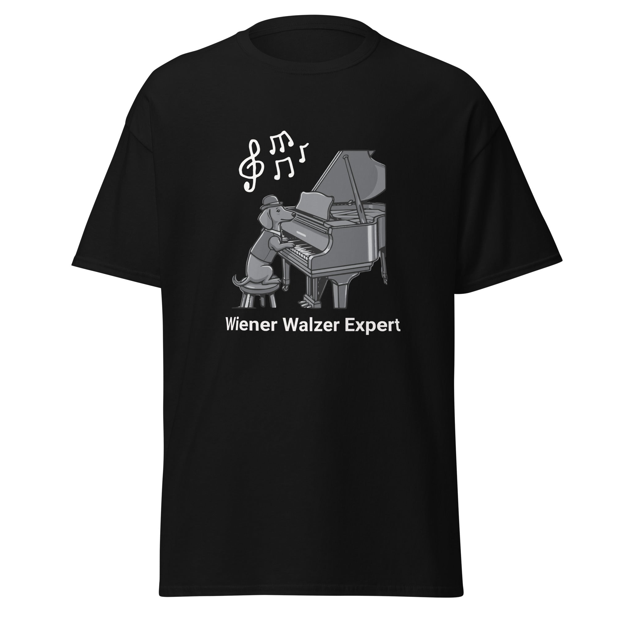 Unisex T-Shirt Dackel spielt am Klavier Wiener Walzer Expert