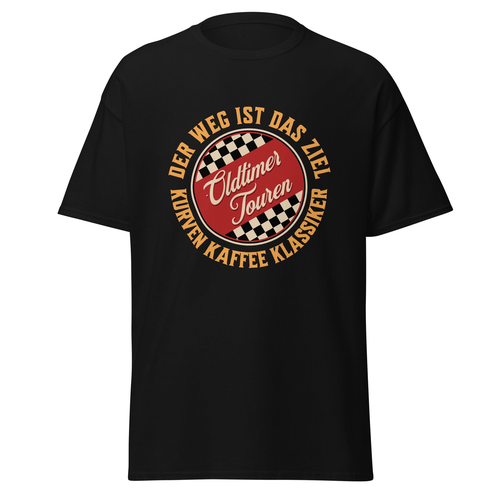 Oldtimer Tour T-Shirt: Der Weg ist das Ziel – Kurven, Kaffee, Klassiker Retro Vintage Design