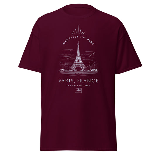 Unisex T-Shirt Paris France The City of Love Eiffelturm T-Shirt – Lustiges Design für Verliebte & Reiselustige