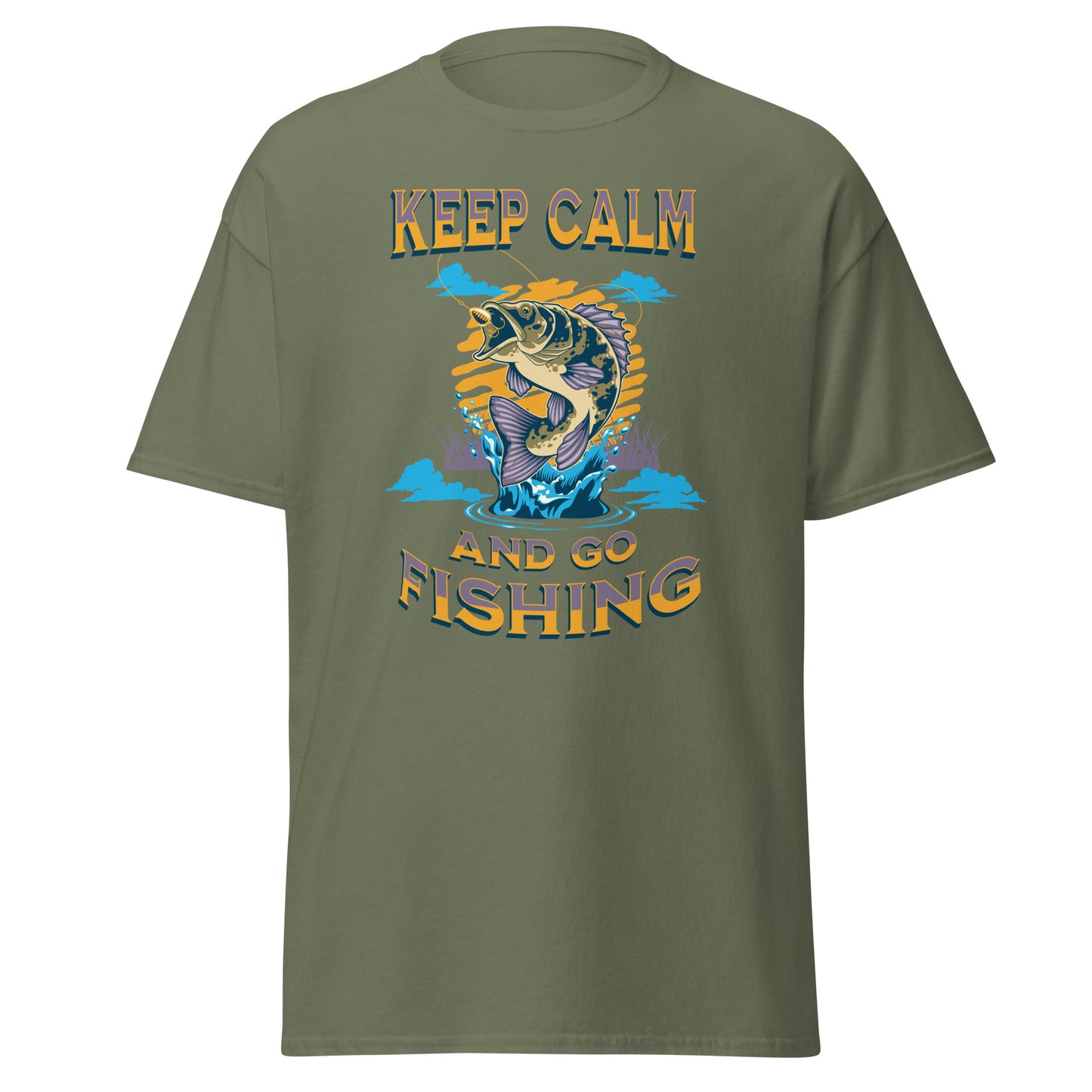 Unisex T-Shirt Keep Calm and Go Fishing T-Shirt – Entspannendes Angelshirt für Angler