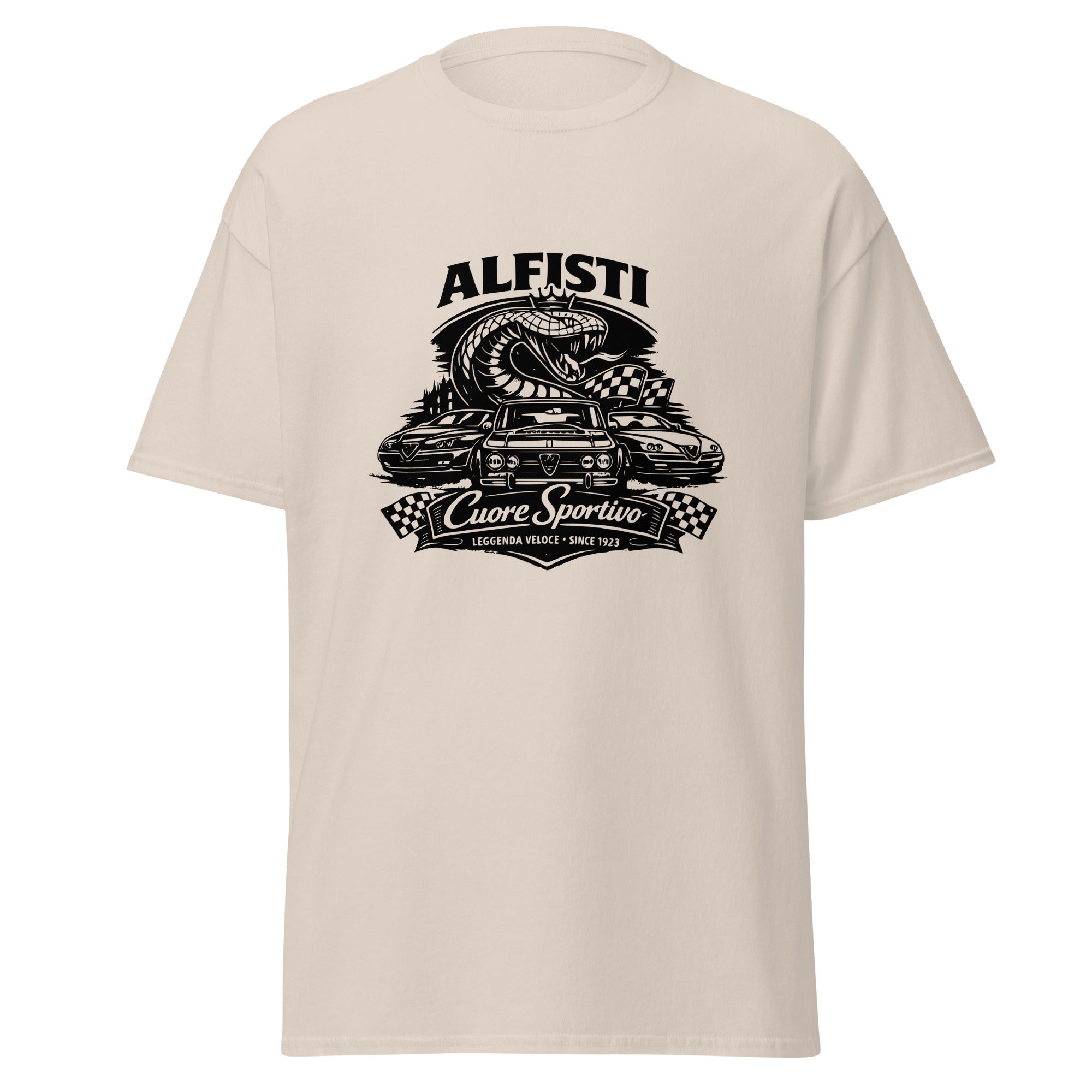Unisex Alfisti T‑Shirt „Cuore Sportivo“ – Retro Racing Look