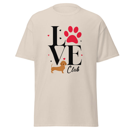 Du liebst deinen Dackel über alles? Dann ist dieses T-Shirt mit dem Aufdruck "Love ein Dackel und Club" genau das Richtige für dich! 