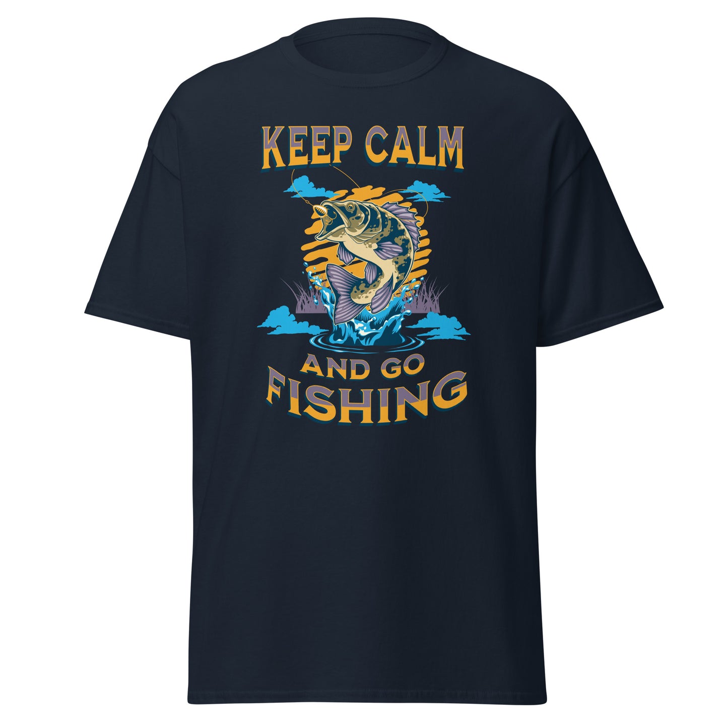 Unisex T-Shirt Keep Calm and Go Fishing T-Shirt – Entspannendes Angelshirt für Angler
