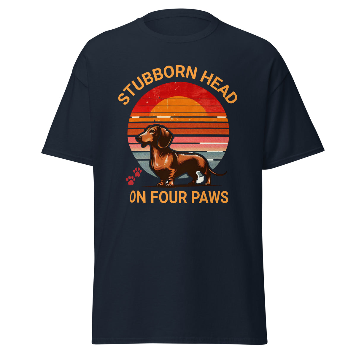 Klassisches Unisex T-Shirt Stubborn Hend on four paws