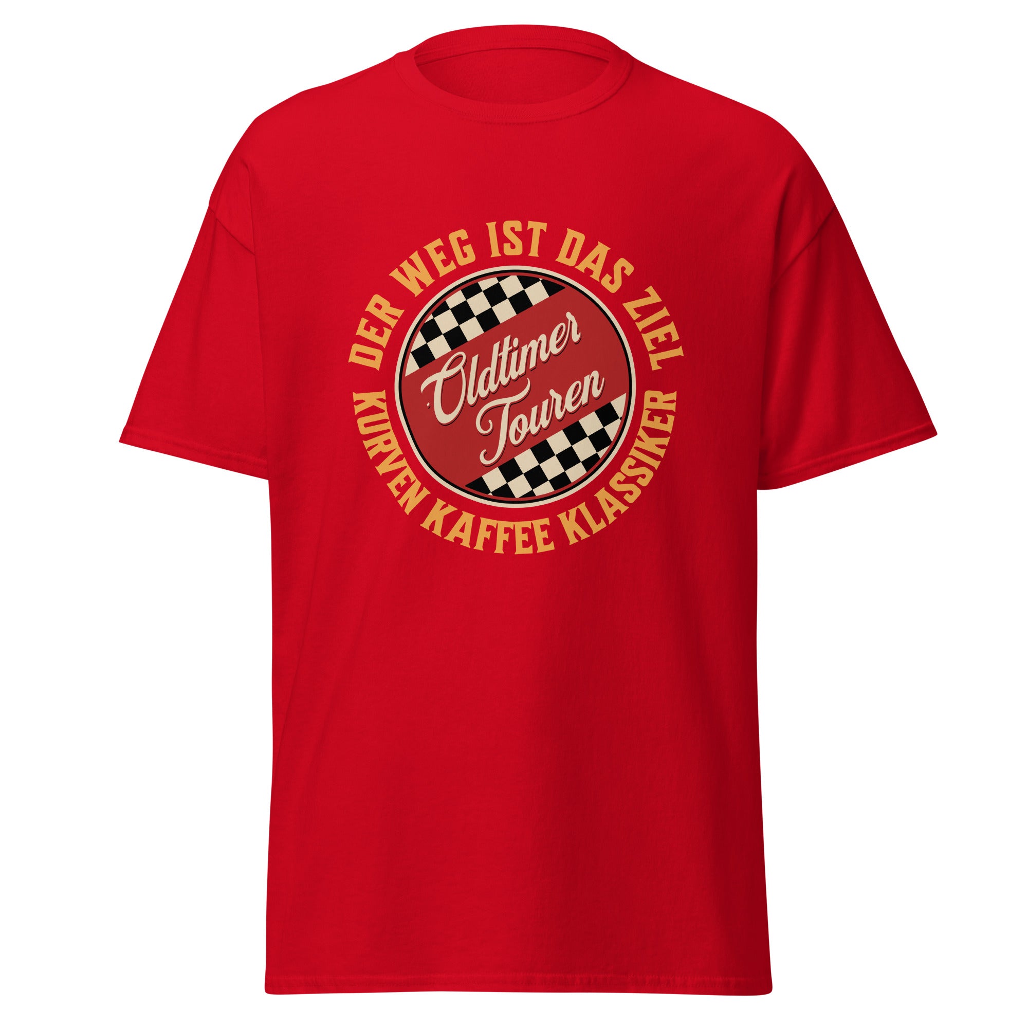 Oldtimer Tour T-Shirt: Der Weg ist das Ziel – Kurven, Kaffee, Klassiker Retro Vintage Design
